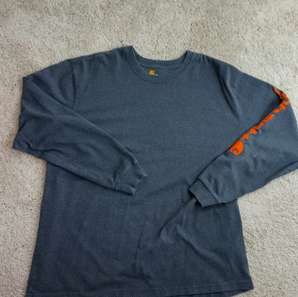 Carhartt  Mens XL Relaxed Fit Long Sleeve Logo  work outdoor Casual Wear Print - Picture 12 of 12